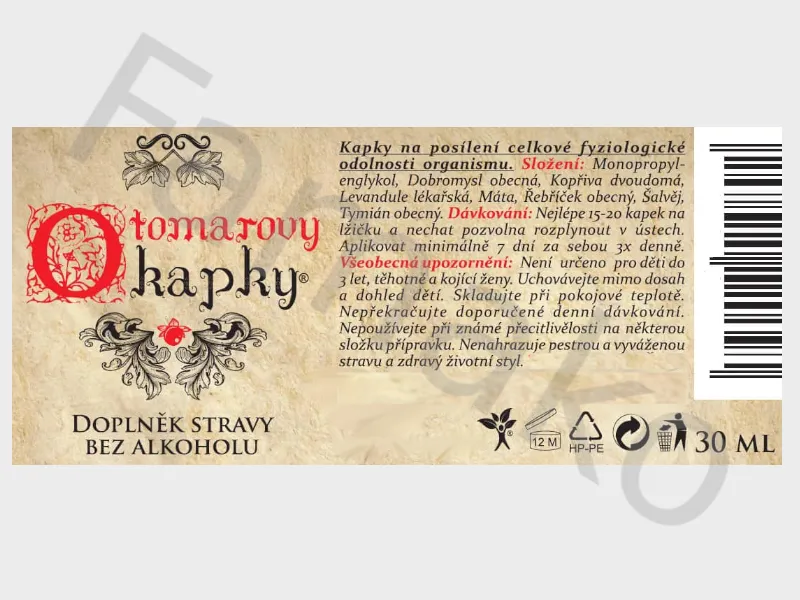 Otomarovy kapky 30 ml - Divoká kosmetika